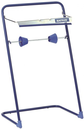 Katrin Blue Steel Wiping Roll Floor Stand