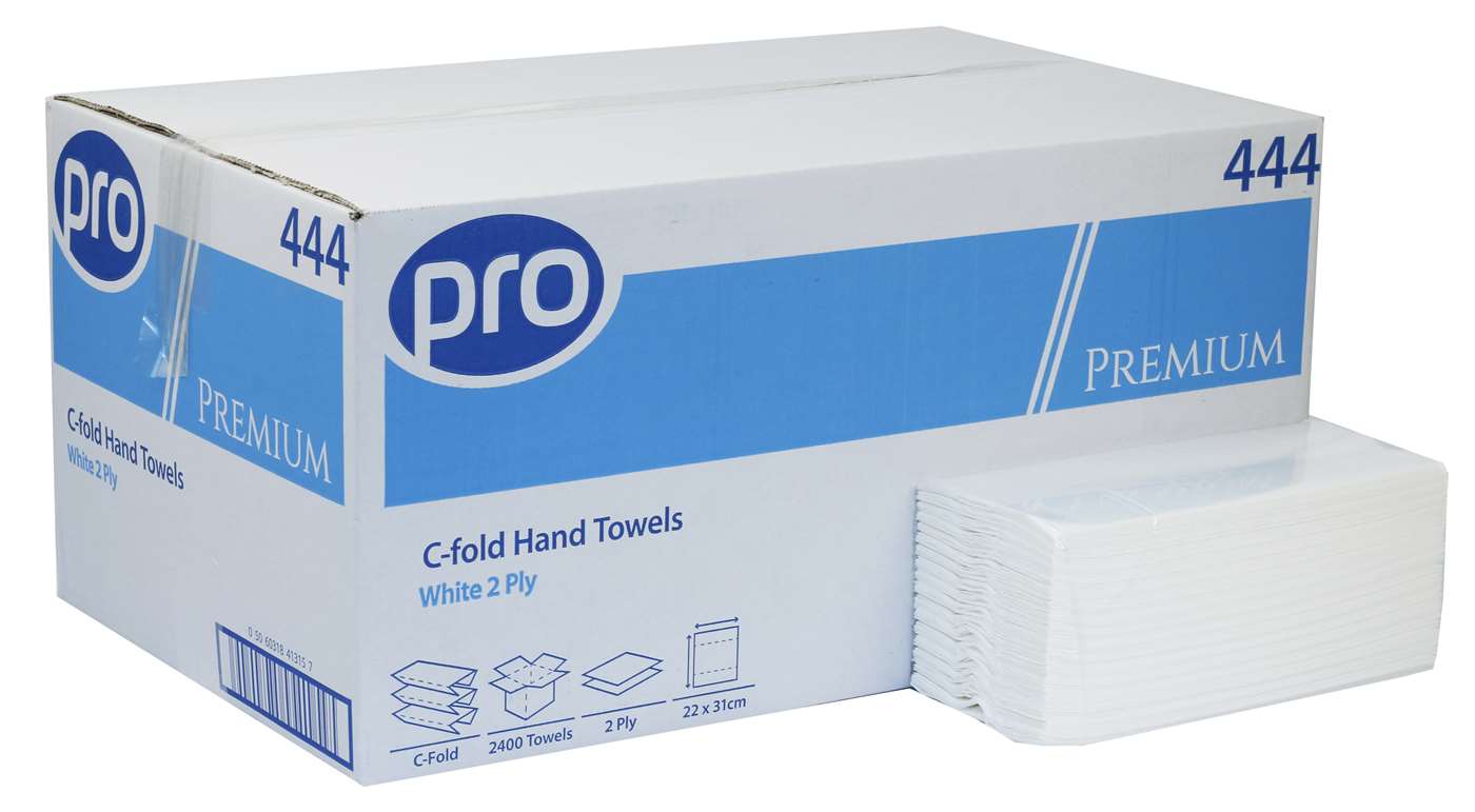 PRO Premium C-Fold 2 Ply White Paper Towels