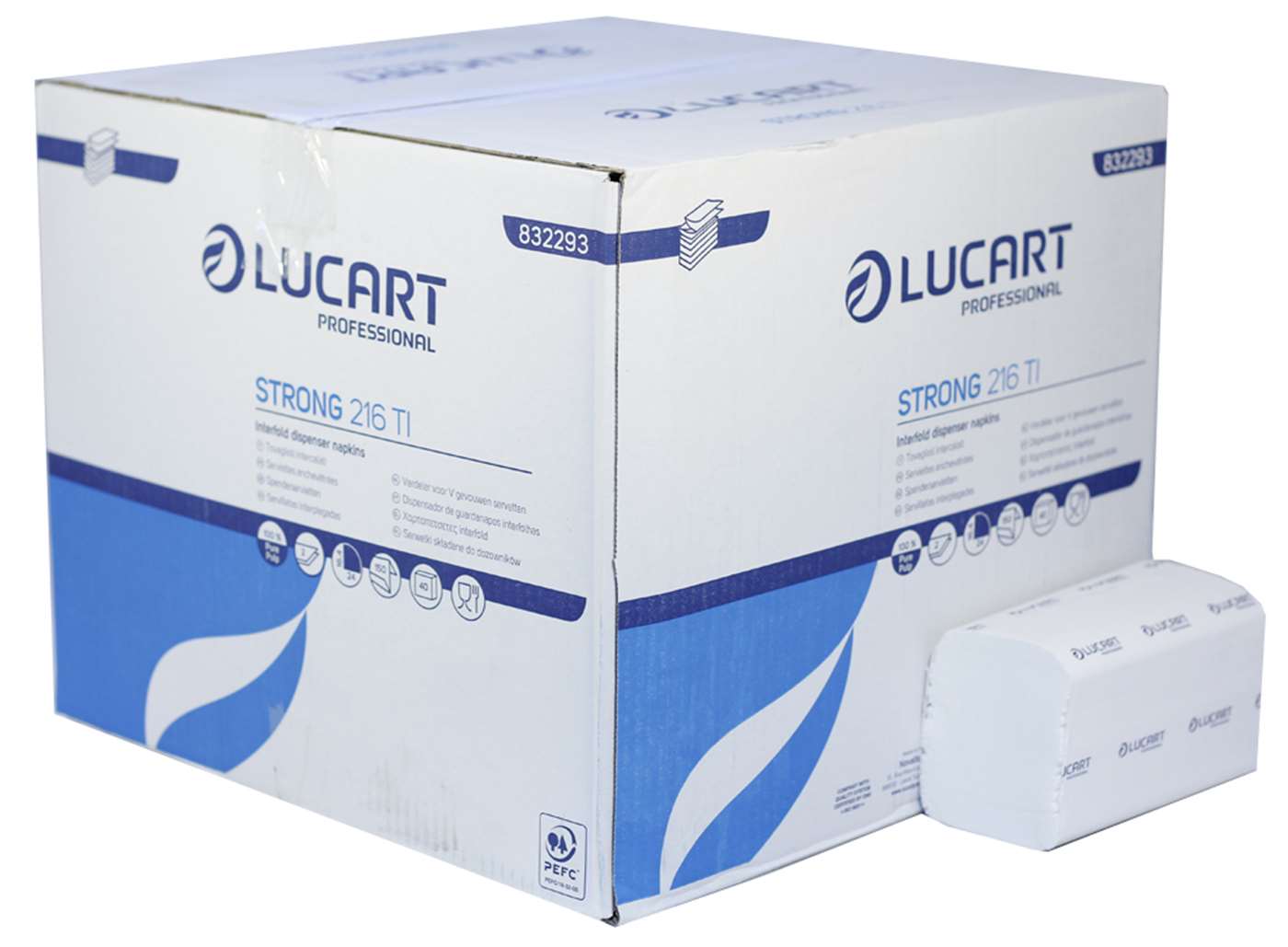 Lucart L-ONE Strong Dispenser Napkin 2 Ply White