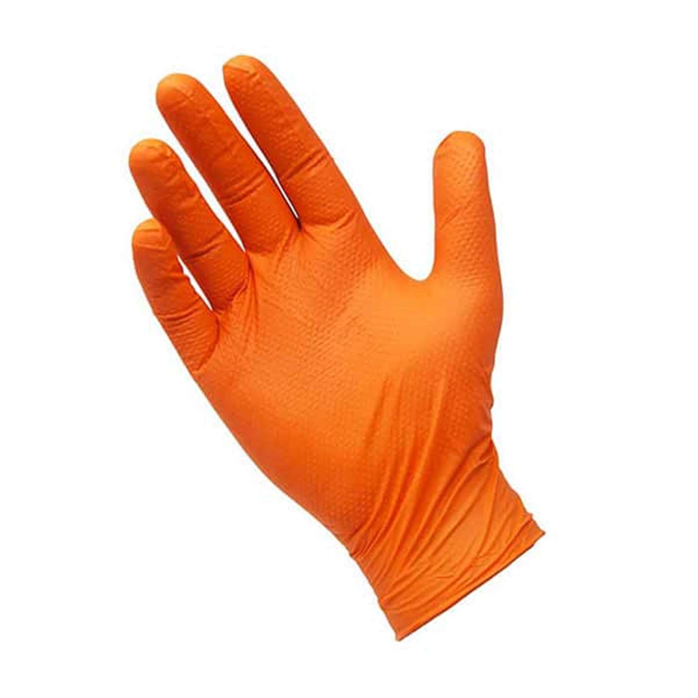 PRO Diamond Grip Orange Nitrile Gloves
